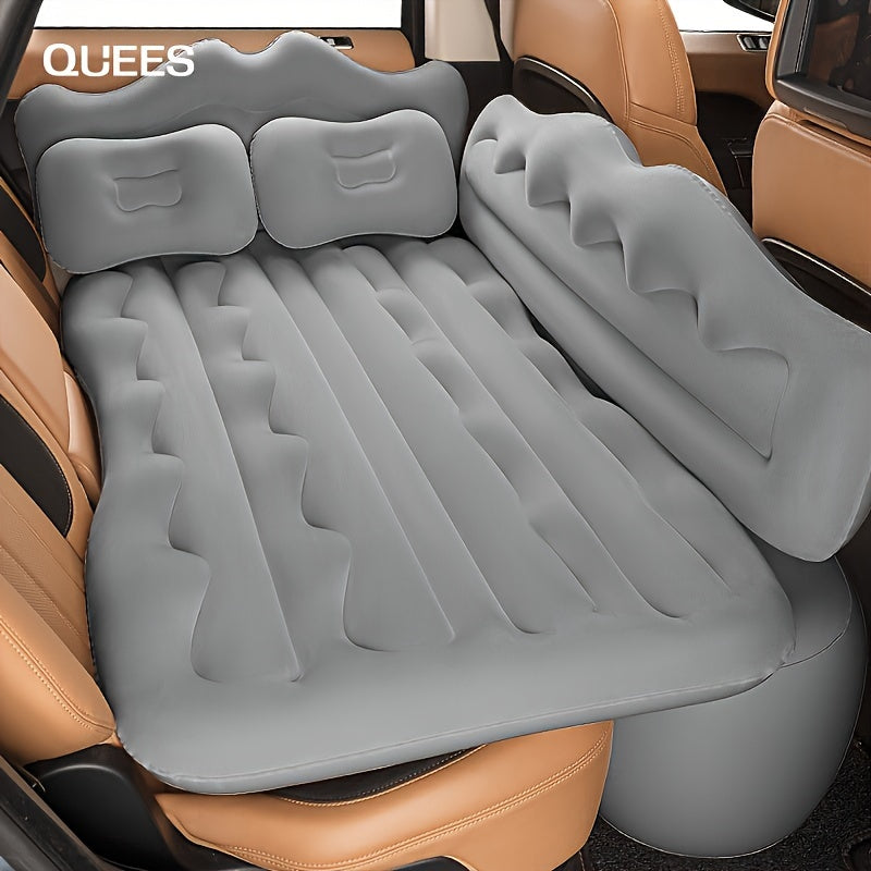 Cama inflável para carro QUEES, colchão de ar para assento traseiro de carro, almofada plana para assento traseiro externo, colchão de viagem para carro, colchão de acampamento ao ar livre