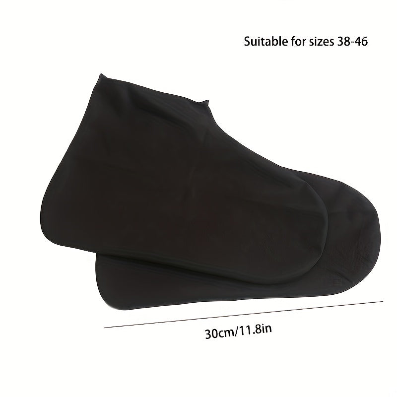 Capas de sapato de silicone à prova d'água - Botas de chuva de borracha reutilizáveis, antiderrapantes para dias chuvosos, 1 par