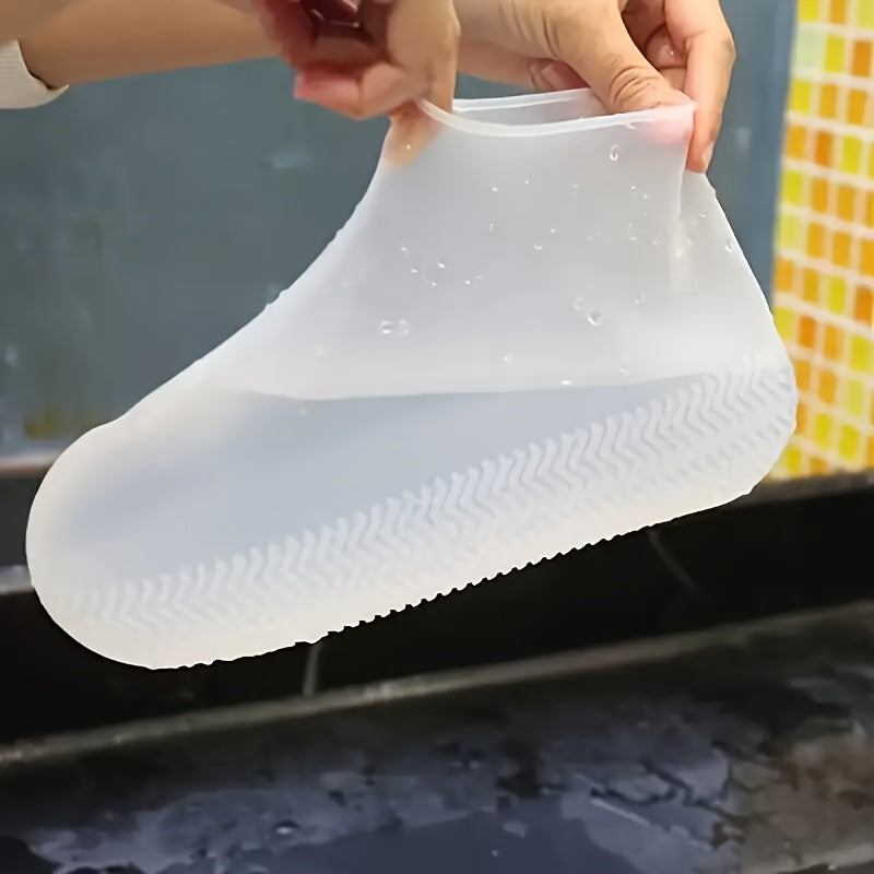 Capas de sapato de silicone à prova d'água - Botas de chuva de borracha reutilizáveis, antiderrapantes para dias chuvosos, 1 par