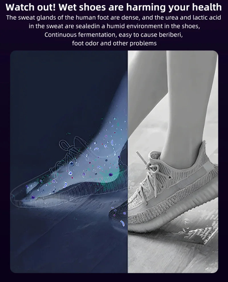 Xiaomi Secador de sapatos elétrico portátil para sapatos e botas Secador de sapatos e botas 180° Design dobrável Tela inteligente para sapatos Luvas Chapéus Meias Botas de esqui