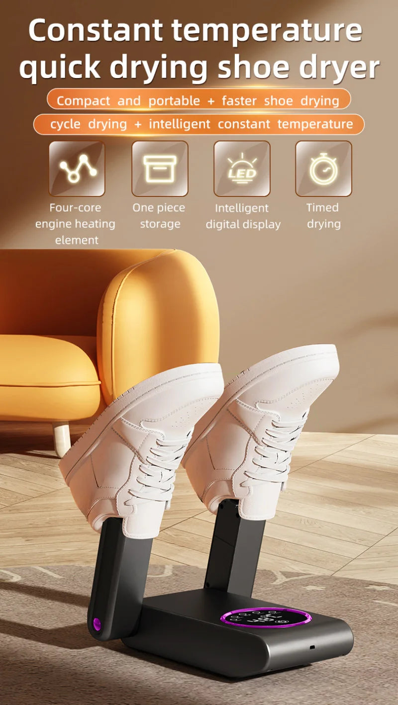 Xiaomi Secador de sapatos elétrico portátil para sapatos e botas Secador de sapatos e botas 180° Design dobrável Tela inteligente para sapatos Luvas Chapéus Meias Botas de esqui