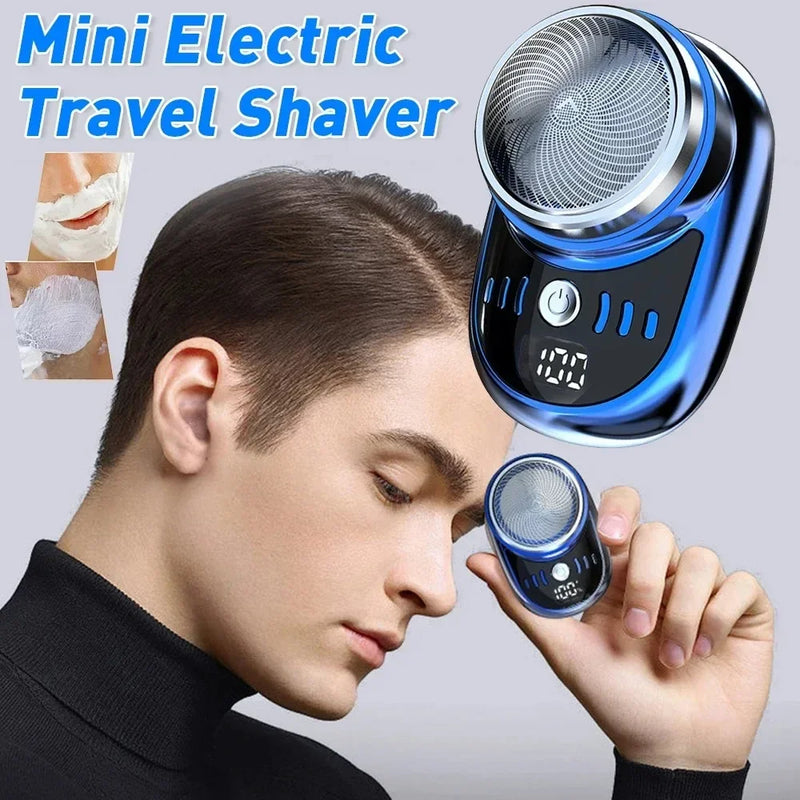 Mini Barbeador Elétrico para Homens, USB Recarregável, Impermeável, Portátil, Bom para Viagem, Barba Perfeita