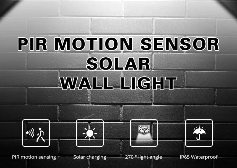 Luzes solares LED externas à prova d'água lâmpada solar externa sensor de movimento luzes de jardim energia solar luz solar quintal parede luz de rua