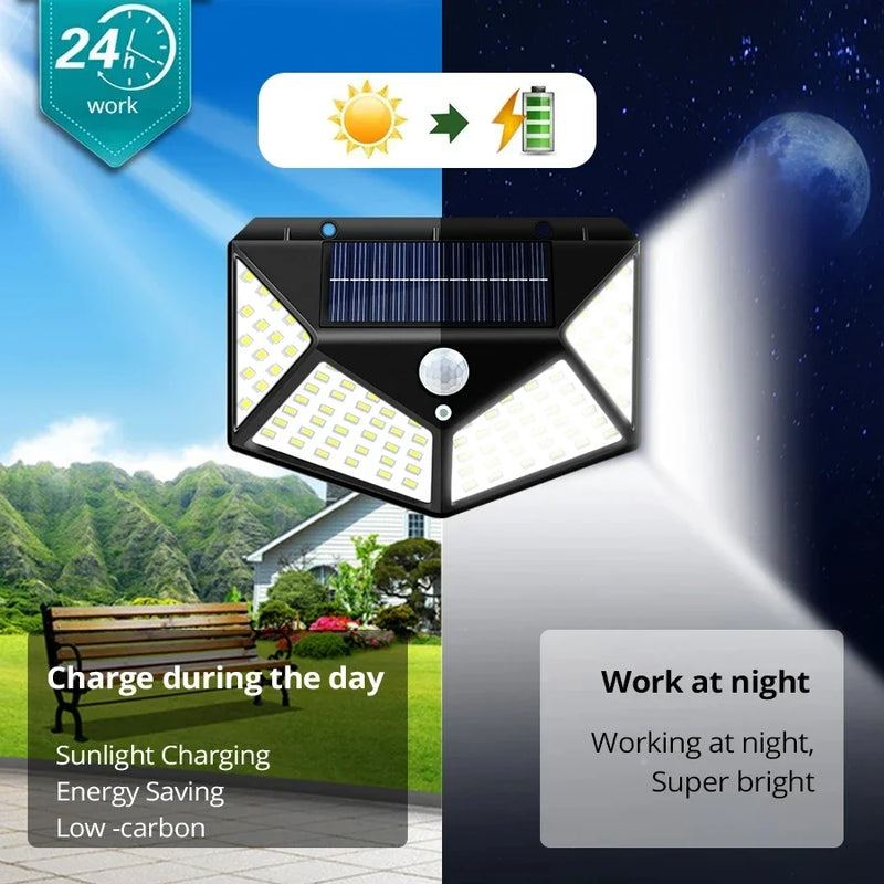 Luzes solares LED externas à prova d'água lâmpada solar externa sensor de movimento luzes de jardim energia solar luz solar quintal parede luz de rua