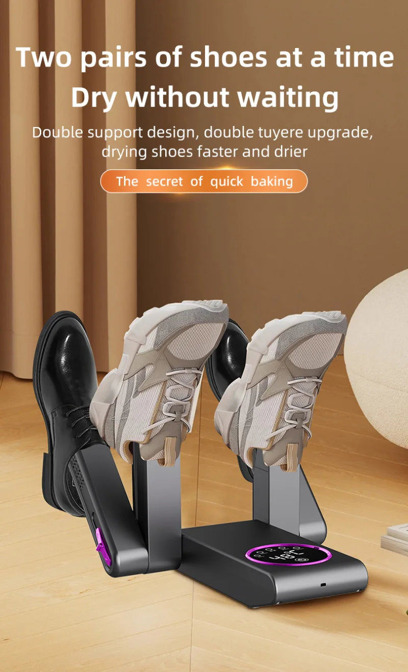 Xiaomi Secador de sapatos elétrico portátil para sapatos e botas Secador de sapatos e botas 180° Design dobrável Tela inteligente para sapatos Luvas Chapéus Meias Botas de esqui