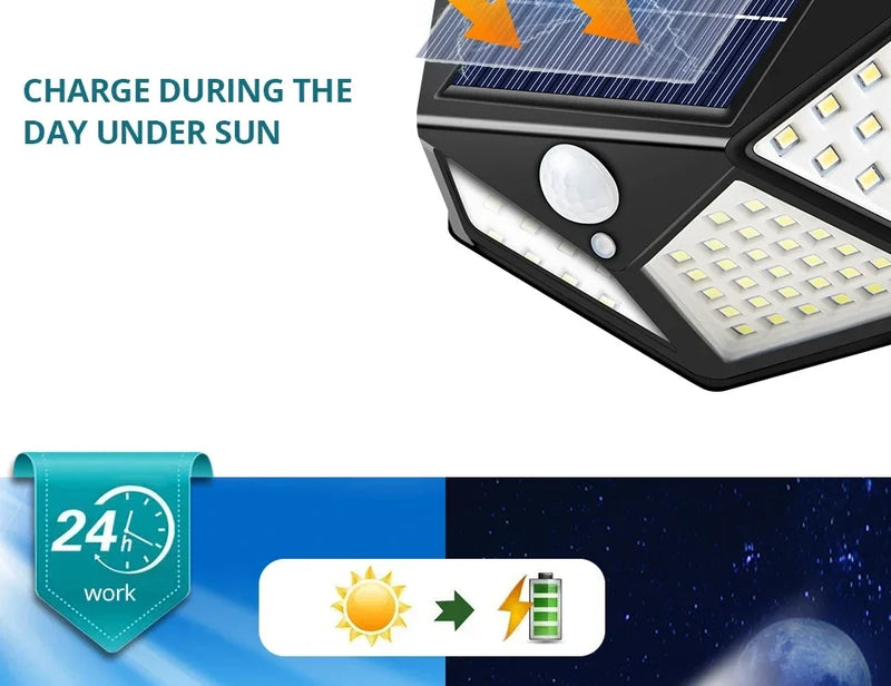 Luzes solares LED externas à prova d'água lâmpada solar externa sensor de movimento luzes de jardim energia solar luz solar quintal parede luz de rua