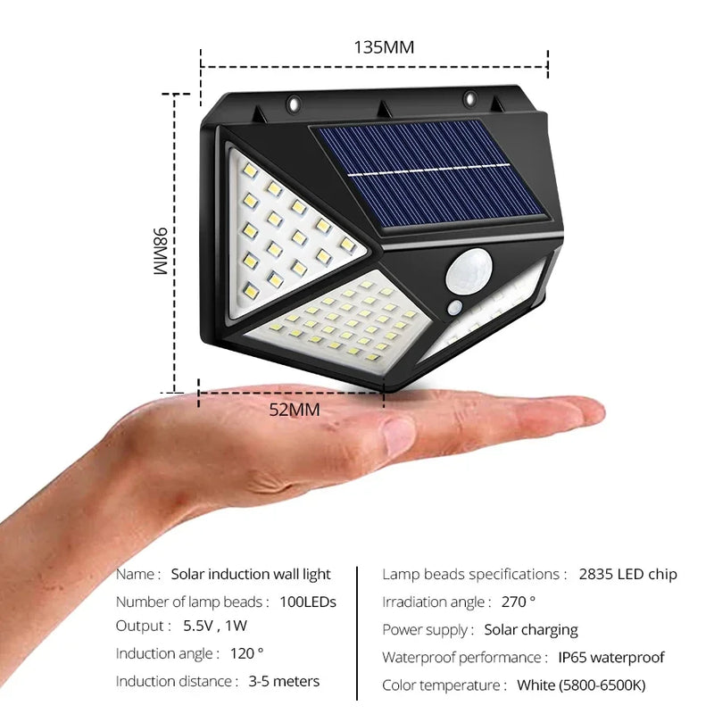 Luzes solares LED externas à prova d'água lâmpada solar externa sensor de movimento luzes de jardim energia solar luz solar quintal parede luz de rua