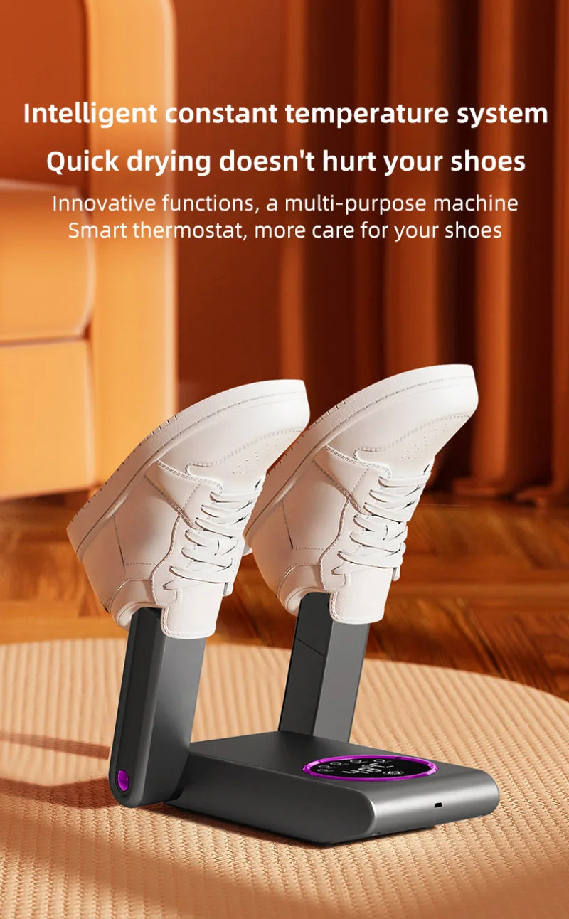 Xiaomi Secador de sapatos elétrico portátil para sapatos e botas Secador de sapatos e botas 180° Design dobrável Tela inteligente para sapatos Luvas Chapéus Meias Botas de esqui