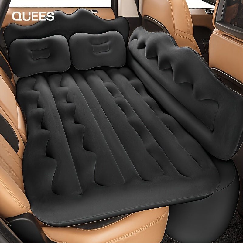 Cama inflável para carro QUEES, colchão de ar para assento traseiro de carro, almofada plana para assento traseiro externo, colchão de viagem para carro, colchão de acampamento ao ar livre